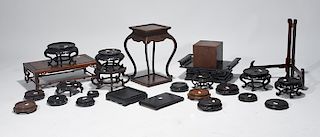 24 Chinese stands of various sizes, ages, and woods