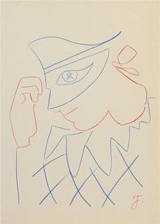 Jean Cocteau, (French, 1889-1963), Harlequin masquee