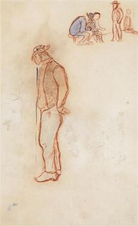 Paul Gauguin, (French, 1848-1903), Standing Figure (study for Paysan debout pres dune barriere)
