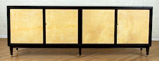 EBONIZED AND PARCHMENT COVERED SIDEBOARD C.1950
