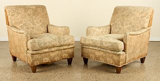 PAIR UPHOLSTERED ARM CHAIRS MANNER OF JANSEN