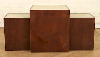A LOT OF 3 FAUX SHAGREEN SIDE TABLES