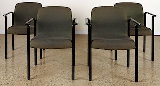 SET 4 LABELED HERMAN MILLER STACKABLE ARMCHAIRS