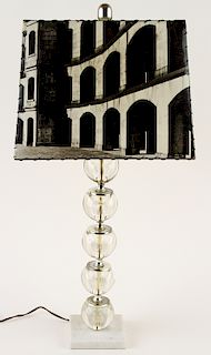 MID CENTURY MODERN GLASS ONE LIGHT TABLE LAMP