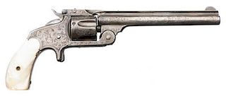 Engraved Smith and Wesson .38 Single Action Spur Trigger Revolver 