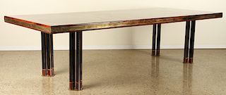 ITALIAN ROSEWOOD DINING TABLE FAUX IVORY INLAY