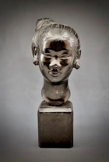 Bronze Bust of an Asian Girl