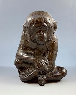 Cast Iron Figure of a Seated Monkey