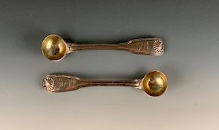 A Pair Of English Silver Mustard Spoons, London,1810