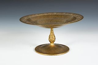 A Tiffany Bronze and Abalone Compote