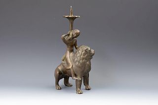Bronze Figural Candle Prick