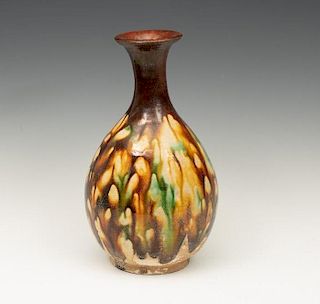 Chinese Sancai Glaze Pottery Vase, Tang Dynasty