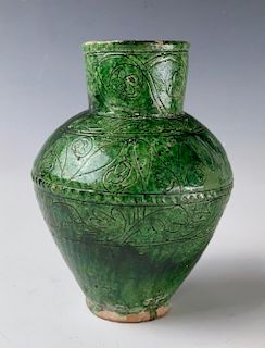 Nishapur Green Glazed Vase
