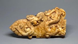 Carved Archaic Jade Pendant, Han Dynasty