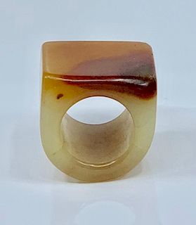 Chinese Agate Archer's Ring