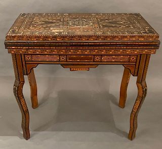 A Moroccan Mother of Pearl Inlaid Games Table