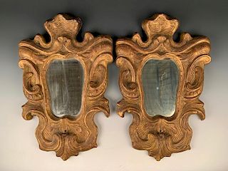 Pair of Italian Giltwood Mirrors, 19thc.