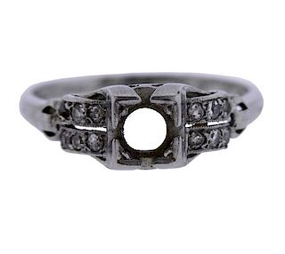 Antique Platinum Diamond Engagement Ring Setting 