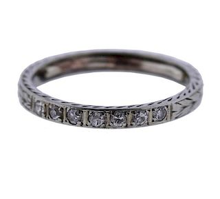 Antique 18k Gold Diamond Wedding Band Ring 