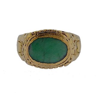 24k Gold Jade Ring 