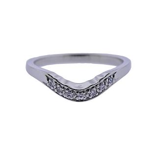 Platinum Diamond Wave Wedding Ring 