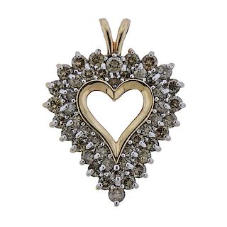 10k Gold Diamond Heart Pendant 