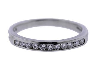 Tiffany &amp; Co Platinum Diamond Half Band Wedding Ring 