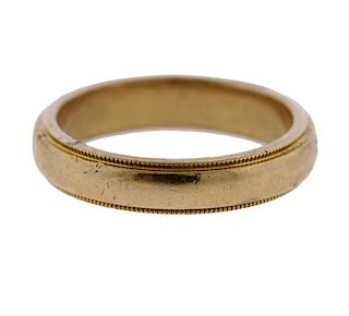 Tiffany &amp; Co 18K Gold Milgrain Wedding Band Ring