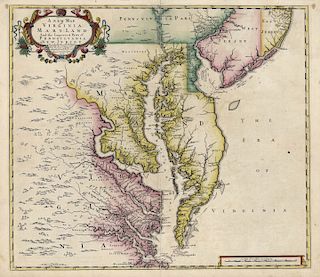 New Map of Virginia, Maryland by Christopher Browne c.1719