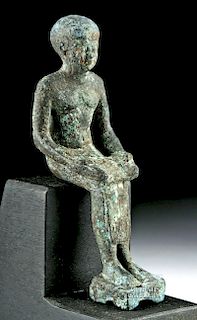 Egyptian Bronze Seated Figure - Imhotep