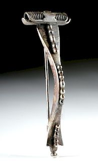 Large / Elegant Roman Silver Fibula - 71.9 grams