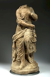 Tall / Elegant 18th C. Rococo Marble Statue of Female