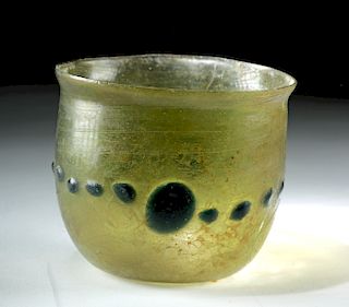 Rare Roman Glass Bowl w/ Applied Dots