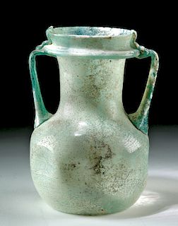 Impressive Roman Glass Twin-Handled Jar