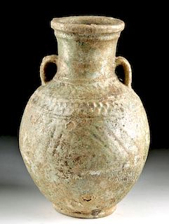Umayyad / Early Abbasid Turquoise Glazed Ceramic Jar