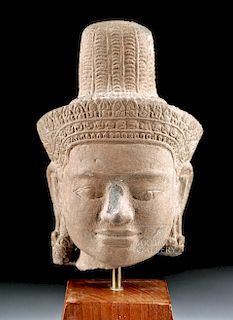 Khmer Stone Head of Buddha