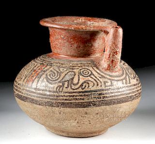 Cocle Spouted Polychrome Vessel with Bird Motif