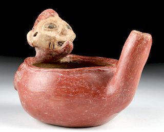 Rare Tlatilco Pottery Figural Spouted Drinking Vessel