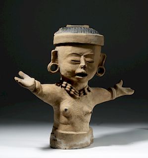 Large Veracruz Ceramic Priestess - Prayerful Stance