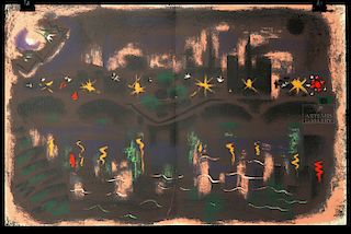 Andre Masson Lithograph - Evening on the Seine, 1960