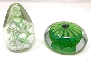 Murano Art Glass Ovoid Cooler & Art Glass Paperweight 