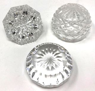 Three Waterford Crystal Paperweights