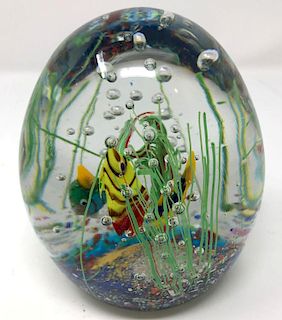 Murano Glass Aquarium Paperweight 