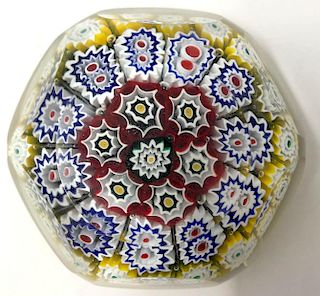 Baccarat Faceted Millefiore Paperweight