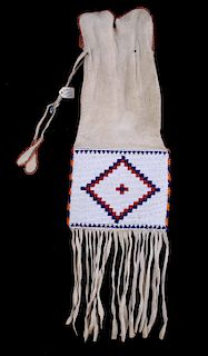Sioux Beaded Pipe Tobacco Bag c. 1900-