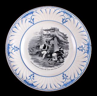 c.1850 California Gold Rush Plate from France
