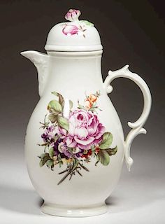 GERMAN FURSTENBERG PORCELAIN COFFEE POT AND COVER