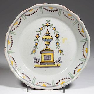 FRENCH FAIENCE LOBED AND SCALLOPED DISH