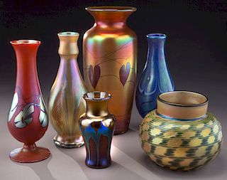 (6) Lundberg vases,