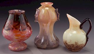 (3) Schneider modeled glass items,